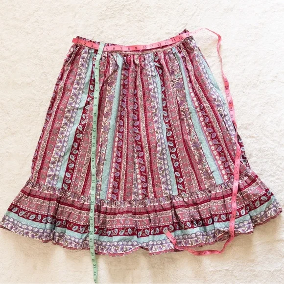 Bohemian Multicolor Midi Skirt Handmade Vintage - Picture 5 of 7